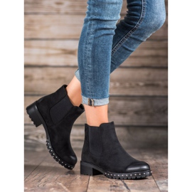 S. BARSKI Bottines Chelsea en daim le noir 3