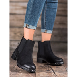 S. BARSKI Bottines Chelsea en daim le noir 4