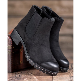 S. BARSKI Bottines Chelsea en daim noir 1
