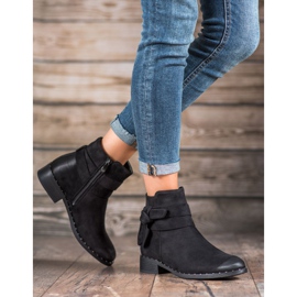 S. BARSKI Bottines en daim à nœud le noir 3