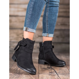 S. BARSKI Bottines en daim à nœud le noir 4