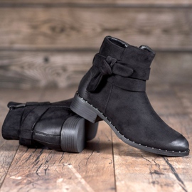 S. BARSKI Bottines en daim à nœud le noir 1