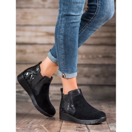SHELOVET Bottines à enfiler pour femmes le noir 2