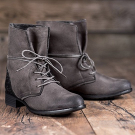 S. BARSKI Bottines grises à lacets 1 S. BARSKI Bottines grises à lacets 1