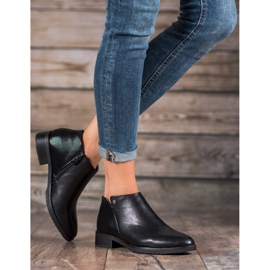 M.Daszyński Bottes à talons plats le noir 4