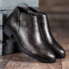 M.Daszyński Bottes à talons plats gris 2