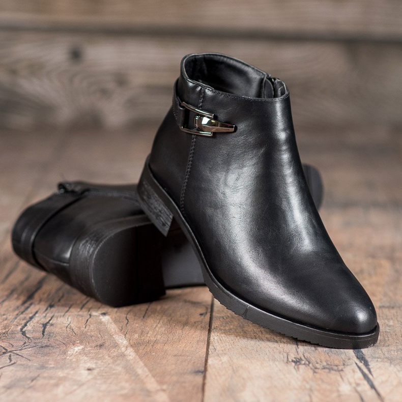 JESSI Bottines noires avec ornement 1