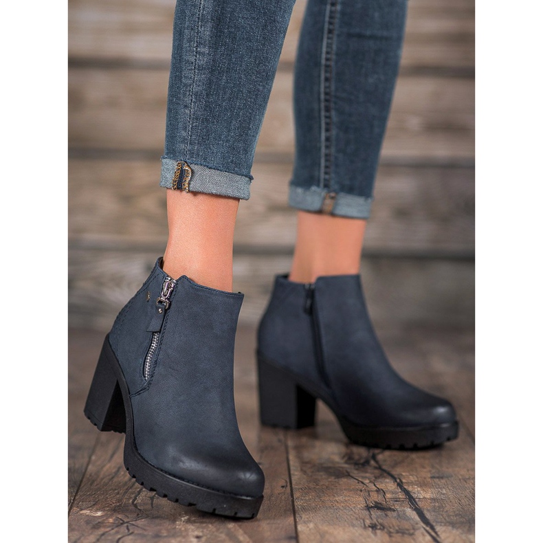 SHELOVET Bottes bleu marine sur la plate-forme 1