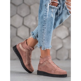 SHELOVET Chaussures à enfiler pour femmes rose 1