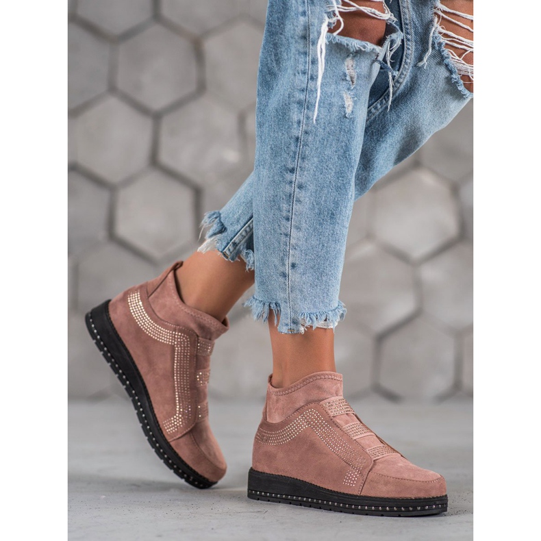 SHELOVET Chaussures à enfiler pour femmes rose 1