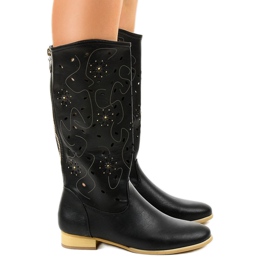Bottes ajourées noires TLT1301 le noir 2