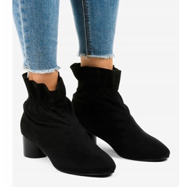 Bottines en daim noir sur le poteau JM5512M le noir 1