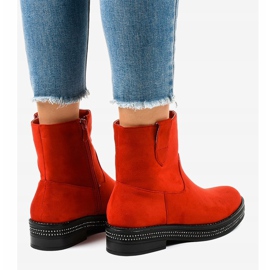 Bottines en daim rouge CH1812-2 4