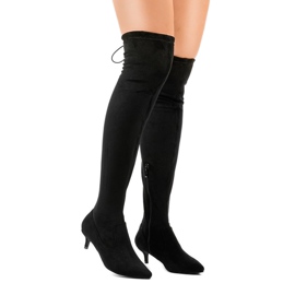 Bottines femme en daim sur une broche L6838 le noir 2