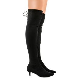 Bottines femme en daim sur une broche L6838 le noir 3