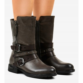 Bottes isothermes plates grises pour femmes F1803 1