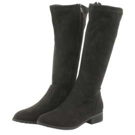 M.Daszyński Bottines stretch noires talon plat MR1602 3