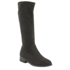 M.Daszyński Bottines stretch noires talon plat MR1602 le noir 1