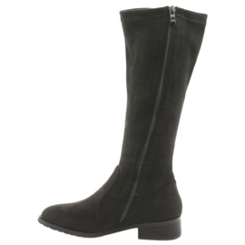 M.Daszyński Bottines stretch noires talon plat MR1602 le noir 2