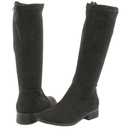 M.Daszyński Bottines stretch noires talon plat MR1602 4