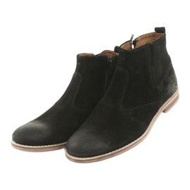 Riko Bottines Chelsea en daim avec fermeture éclair, non isolées, noires 3