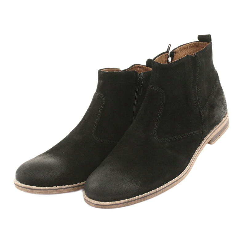 Riko Bottines Chelsea en daim avec fermeture éclair, non isolées, noires 3