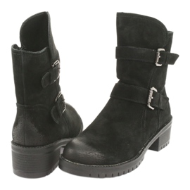 M.Daszyński Bottines en cuir suédé noir Daszyński 161 4