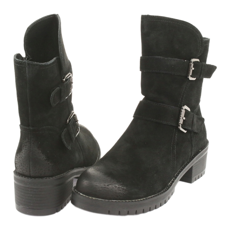 M.Daszyński Bottines en cuir suédé noir Daszyński 161 le noir 4