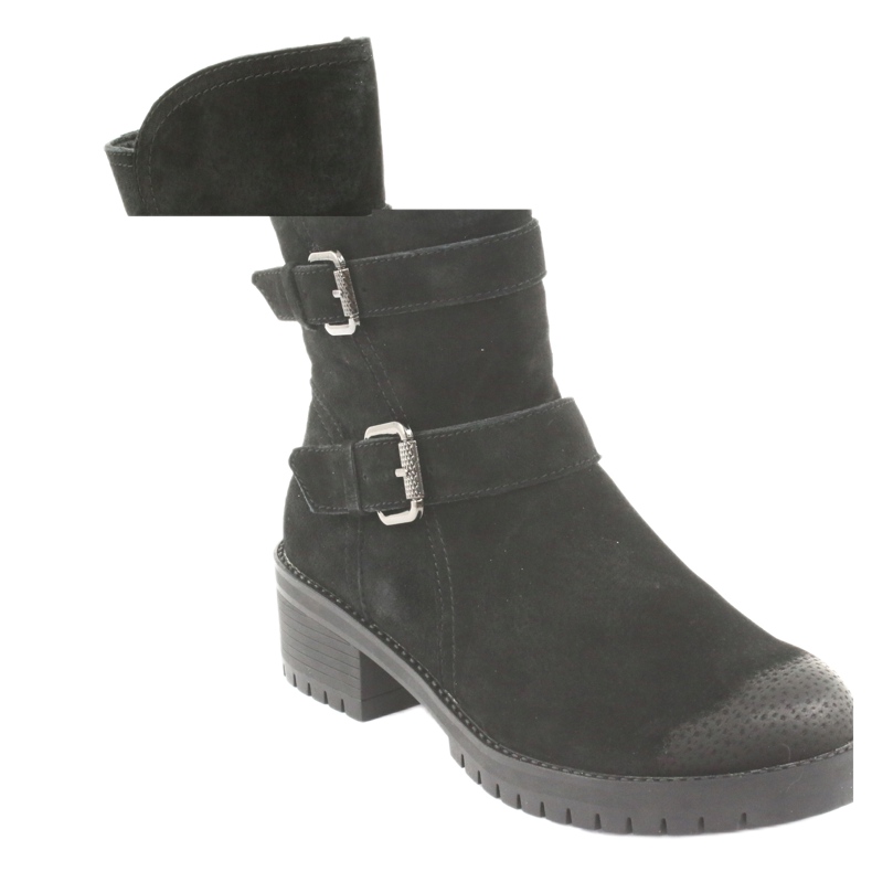 M.Daszyński Bottines en cuir suédé noir Daszyński 161 le noir 1
