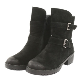 M.Daszyński Bottines en cuir suédé noir Daszyński 161 3