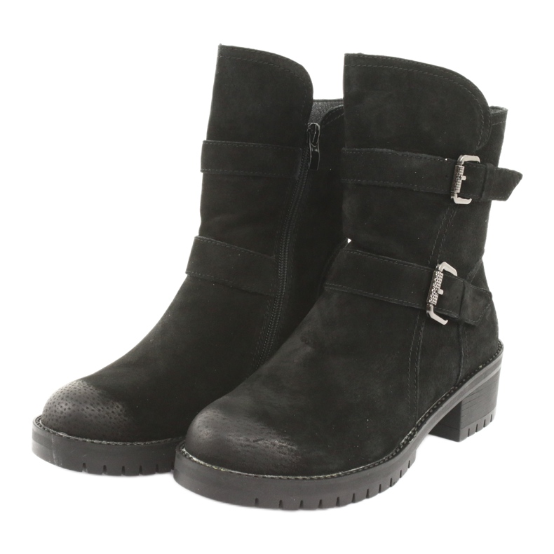 M.Daszyński Bottines en cuir suédé noir Daszyński 161 3