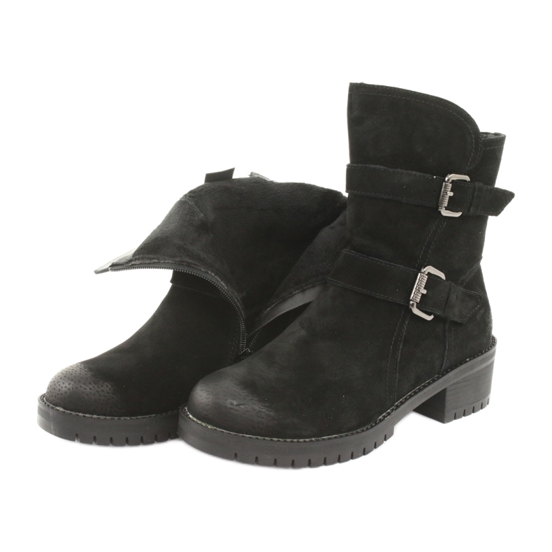 M.Daszyński Bottines en cuir suédé noir Daszyński 161 le noir 5
