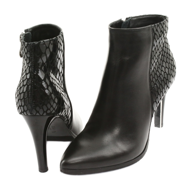 Bottines Espinto noires sur talon haut le noir 4 Bottines Espinto noires sur talon haut le noir 4