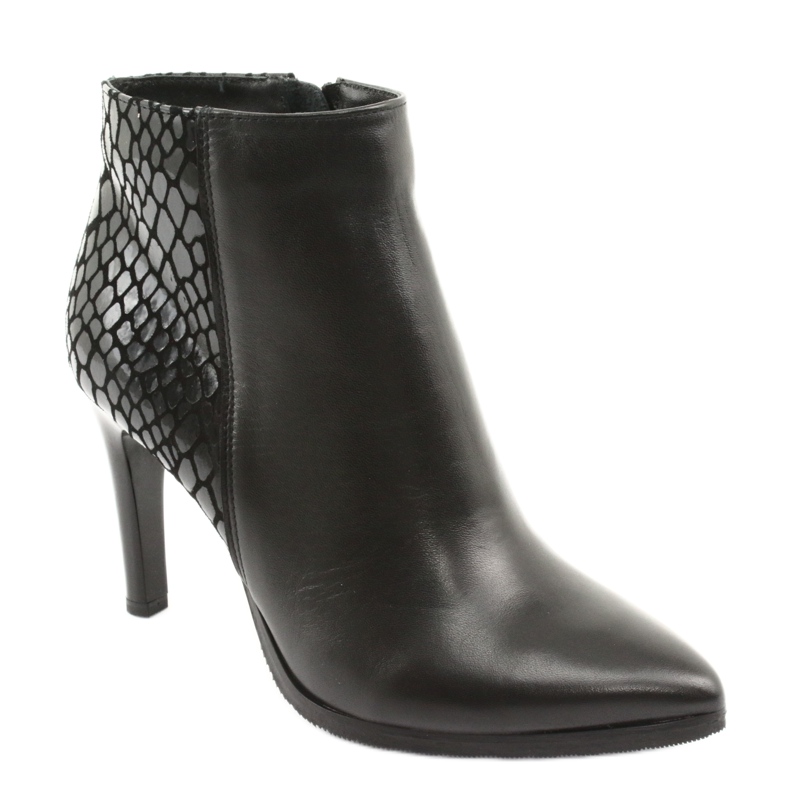 Bottines Espinto noires sur talon haut le noir 1 Bottines Espinto noires sur talon haut le noir 1