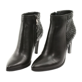 Bottines Espinto noires sur talon haut le noir 3 Bottines Espinto noires sur talon haut le noir 3