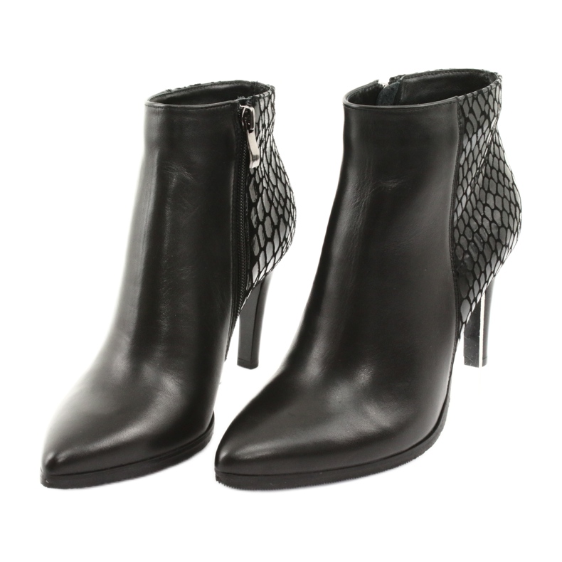Bottines Espinto noires sur talon haut le noir 3 Bottines Espinto noires sur talon haut le noir 3