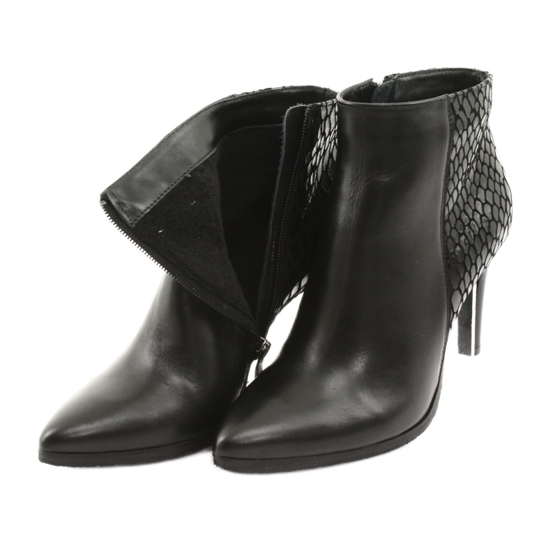 Bottines Espinto noires sur talon haut le noir 5 Bottines Espinto noires sur talon haut le noir 5