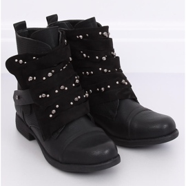 Bottes militaires noires pour femmes 836-PA Noir 1