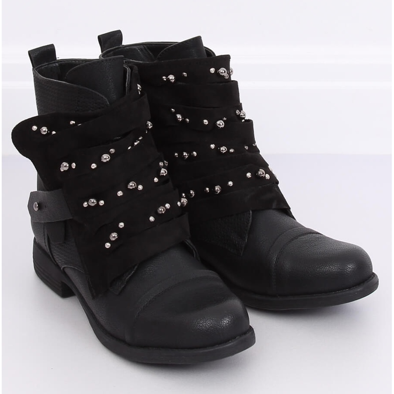 Bottes militaires noires pour femmes 836-PA Noir 1