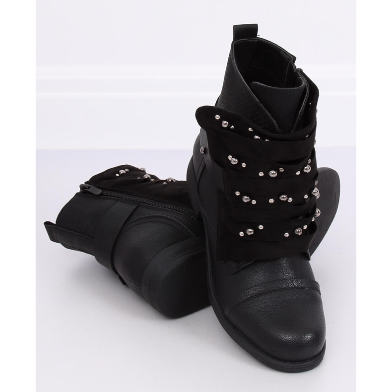 Bottes militaires noires pour femmes 836-PA Noir 2