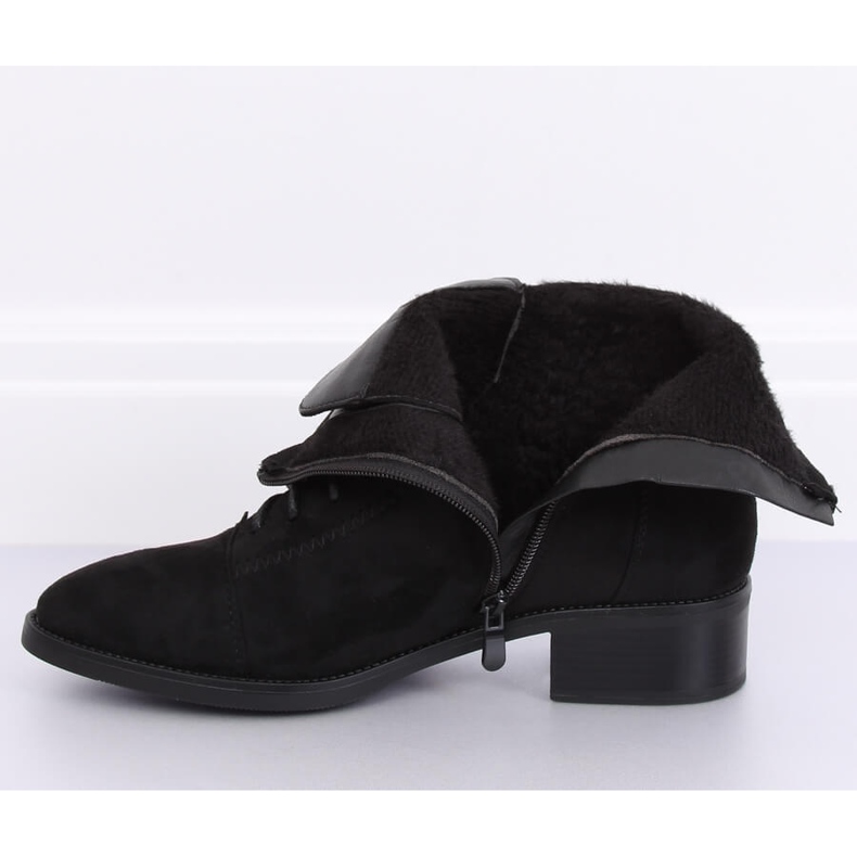 Bottines à lacets noires 3127 Noir le noir 1