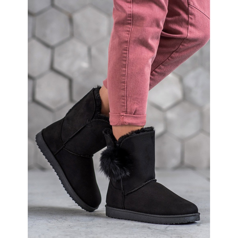 SHELOVET Mukluki Avec Pompon le noir 1 SHELOVET Mukluki Avec Pompon le noir 1