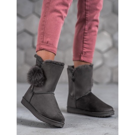 SHELOVET Mukluki Avec Pompon gris 1