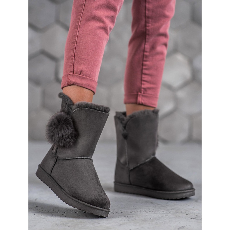 SHELOVET Mukluki Avec Pompon gris 1