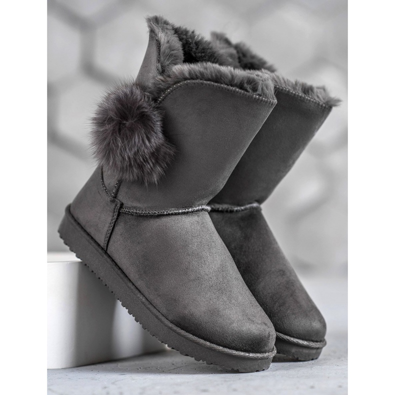 SHELOVET Mukluki Avec Pompon gris 2