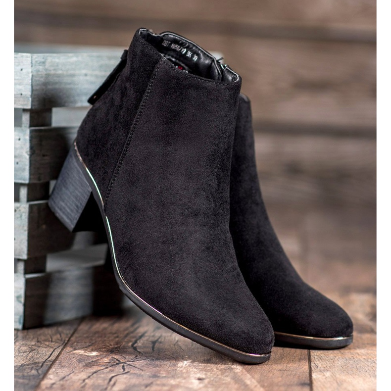 Filippo Bottes en daim classiques le noir 2