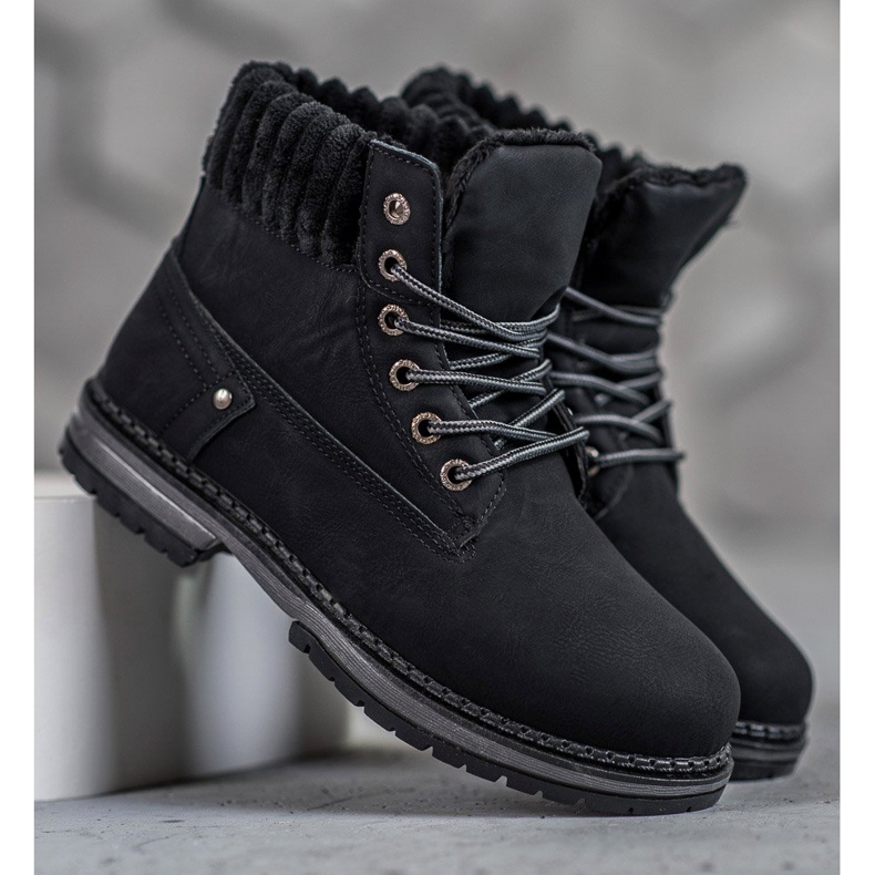 SHELOVET Trappeurs à la mode noir 2