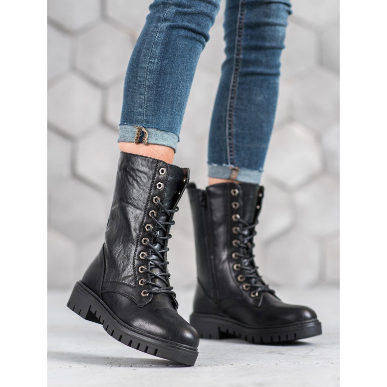 SHELOVET Bottines Glany Noires 2
