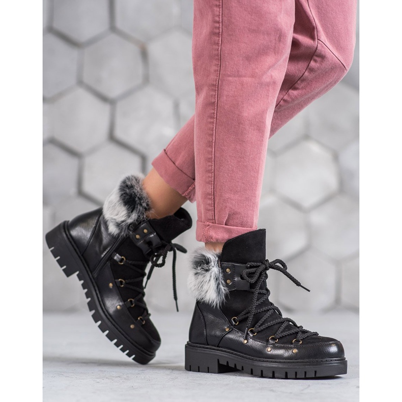 SHELOVET Bottines à enfiler pour femmes le noir 1 SHELOVET Bottines à enfiler pour femmes le noir 1