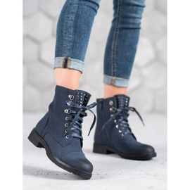 S. BARSKI Bottines à lacets bleu marine 1 S. BARSKI Bottines à lacets bleu marine 1